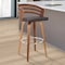 Armen Living Jayden 30" Bar Height Swivel Brown Faux Leather and Walnut Wood Bar Stool LCJYBABRWA30 - alternate 5
